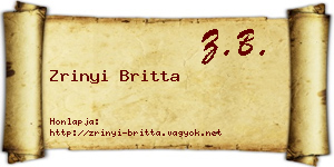 Zrinyi Britta névjegykártya